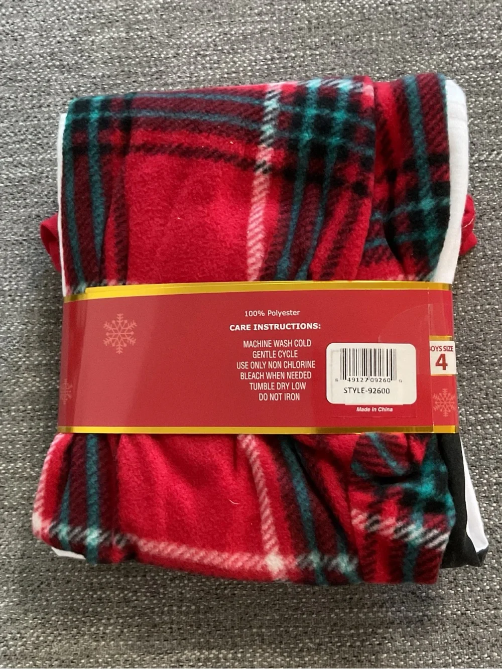 Holiday Little Bear Red & White Kids Pajama Top - Size 4